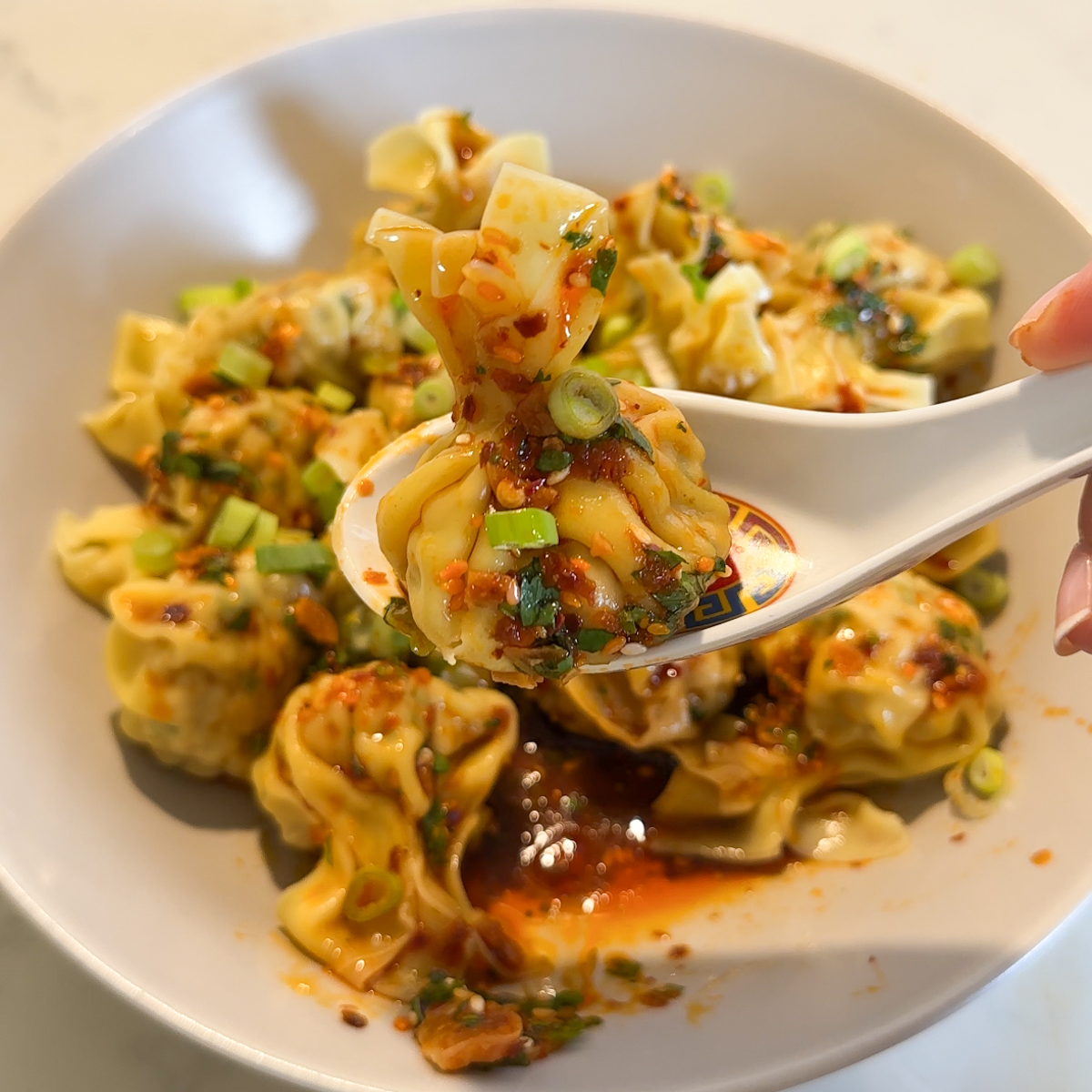Easy Chili Oil Pork Wontons
